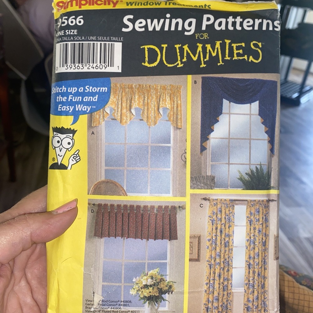 Simplicity Sewing Patterns For Dummies Window Treatments Curtains 9566 Uncut
